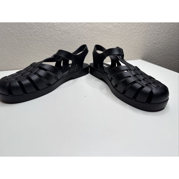 Melissa Possession Women's Matte Black Rubber Jelly Fisherman Sandals Size 6 - Picture 5 of 8